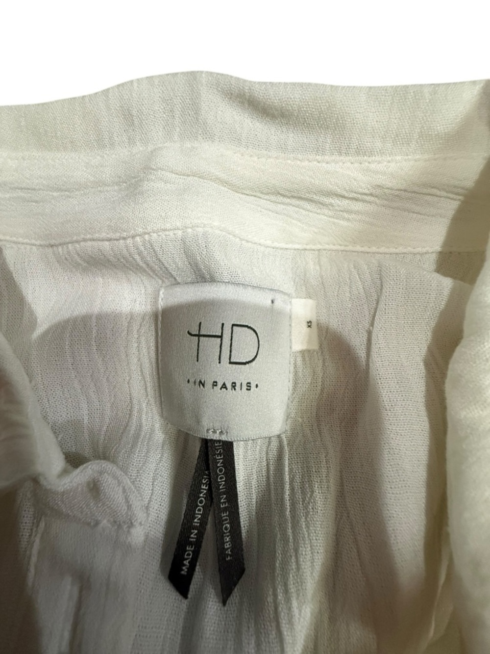 Anthropologie HD in Paris White Sleeveless Tunic Top XS Semi Sheer Button Front - Picture 8 of 11